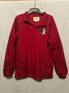 FSU Florida State Seminoles Box Seat Windbreaker Jacket Pullover 1/4 Zip Lg Tall